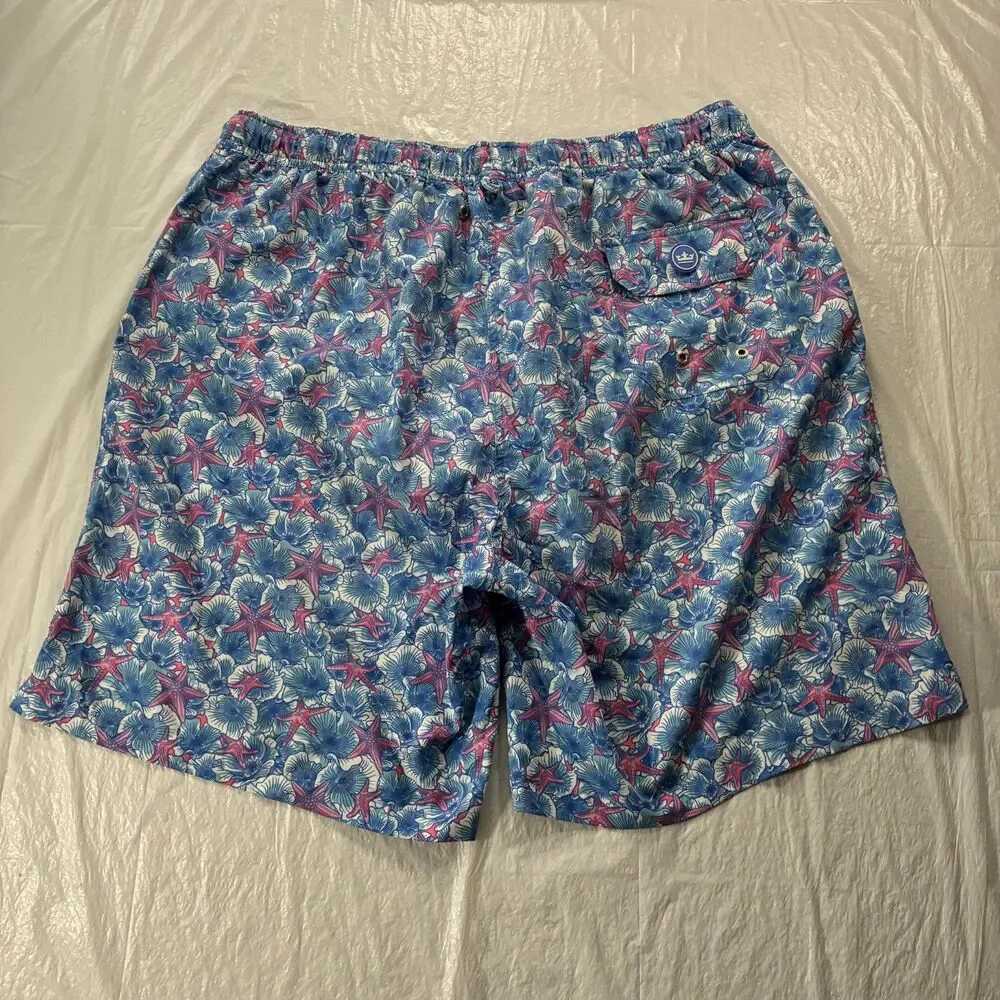 Peter Millar Swim Trunks Mens XL Lined Shorts Seaside Collection Starfish Floral
